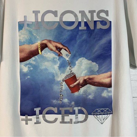 Eternity Men's "White" Diamonds Dancing Icons Short Sleeve Tee size 3X - Picture 3 of 11